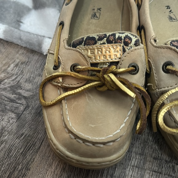 Sperry Women's 9.5 M Top Sider Boat Angelfish Shoes 9102341 Tan Leather Moc Toe - Picture 7 of 9